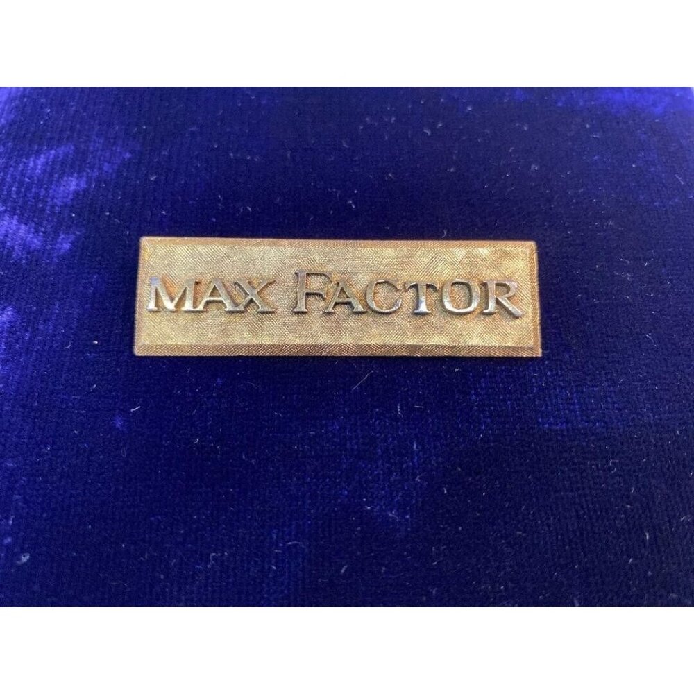 Vintage MAX FACTOR Gold Tone Employee Pin Brooch Rare HTF